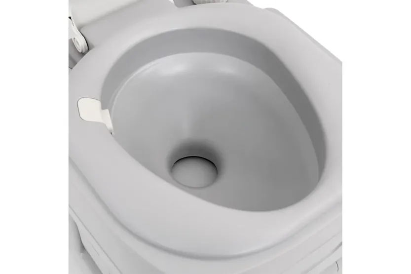 Vidaxl Portable Camping Toilet Grey And White 22+12 L Hdpe Vidaxl Portable Camping Toilet Grey And White 22+12 L Hdpe