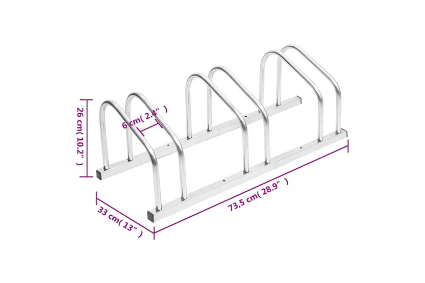 Vidaxl Bike Rack For 3 Bikes Galvanised Steel Vidaxl Bike Rack For 3 Bikes Galvanised Steel