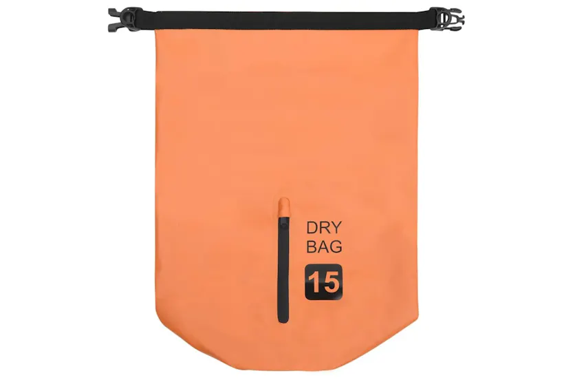 Vidaxl Dry Bag With Zipper Orange 15 L Pvc Vidaxl Dry Bag With Zipper Orange 15 L Pvc