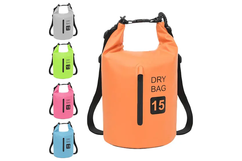 Vidaxl Dry Bag With Zipper Orange 15 L Pvc Vidaxl Dry Bag With Zipper Orange 15 L Pvc