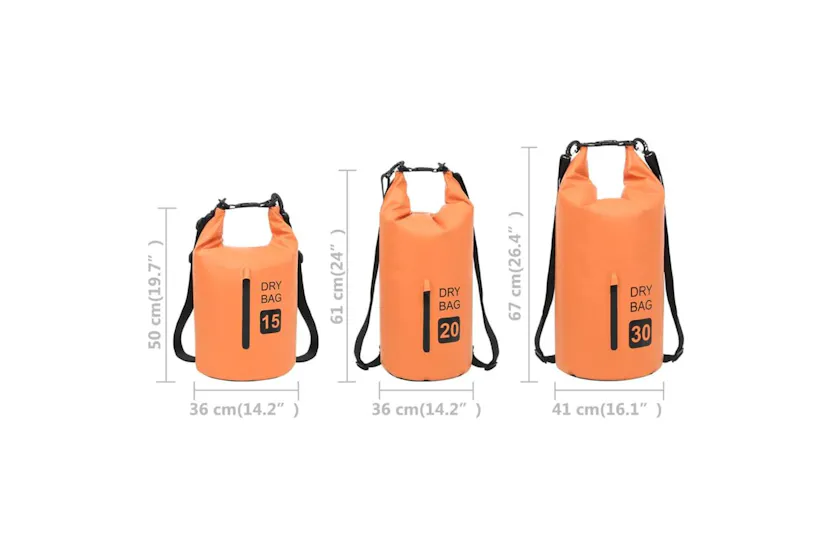Vidaxl Dry Bag With Zipper Orange 15 L Pvc Vidaxl Dry Bag With Zipper Orange 15 L Pvc