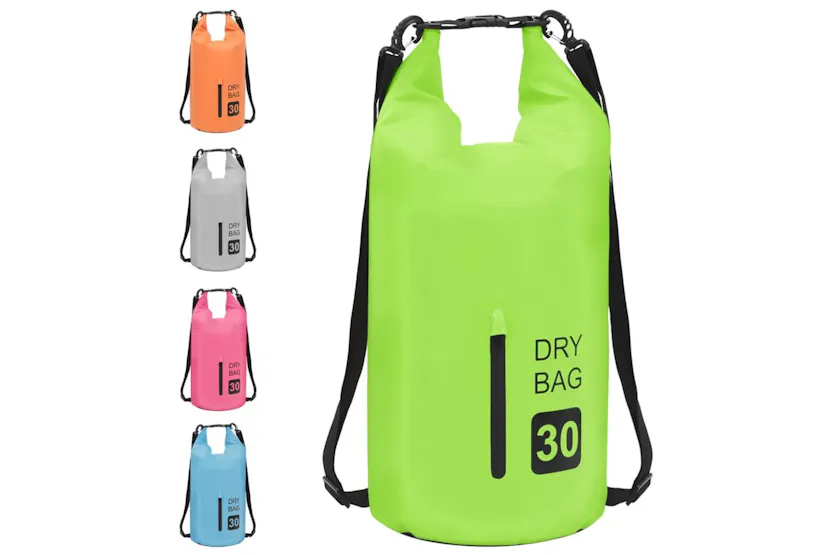 Vidaxl Dry Bag With Zipper Green 30 L Pvc Vidaxl Dry Bag With Zipper Green 30 L Pvc