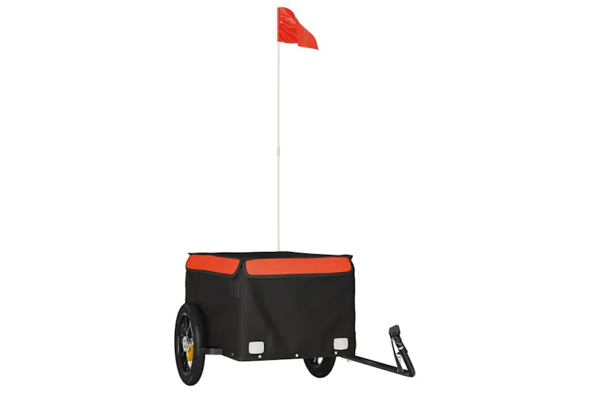 Vidaxl Bike Trailer Black And Orange 30 Kg Iron Vidaxl Bike Trailer Black And Orange 30 Kg Iron