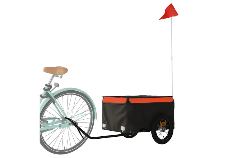 Vidaxl Bike Trailer Black And Orange 30 Kg Iron Vidaxl Bike Trailer Black And Orange 30 Kg Iron
