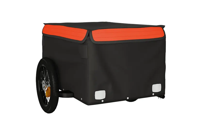 Vidaxl Bike Trailer Black And Orange 30 Kg Iron Vidaxl Bike Trailer Black And Orange 30 Kg Iron