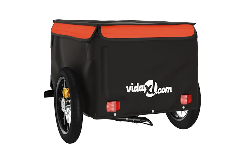 Vidaxl Bike Trailer Black And Orange 30 Kg Iron Vidaxl Bike Trailer Black And Orange 30 Kg Iron