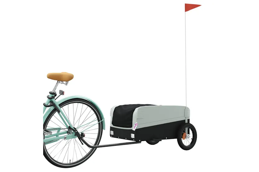 Vidaxl Bike Trailer Black And Grey 30 Kg Iron Vidaxl Bike Trailer Black And Grey 30 Kg Iron