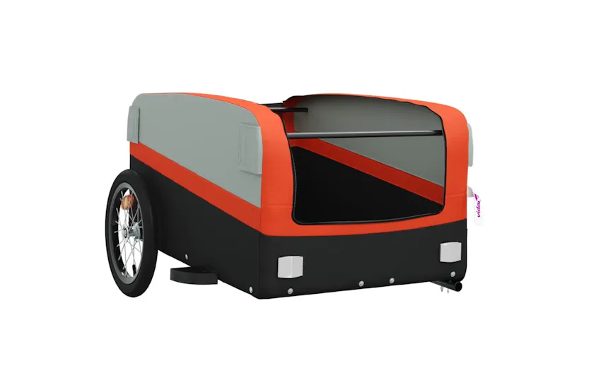 Vidaxl Bike Trailer Black And Orange 45 Kg Iron Vidaxl Bike Trailer Black And Orange 45 Kg Iron
