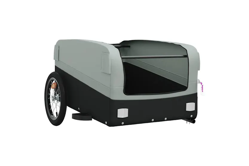 Vidaxl Bike Trailer Black And Grey 45 Kg Iron Vidaxl Bike Trailer Black And Grey 45 Kg Iron