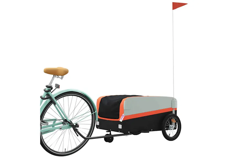 Vidaxl Bike Trailer Black And Orange 45 Kg Iron Vidaxl Bike Trailer Black And Orange 45 Kg Iron