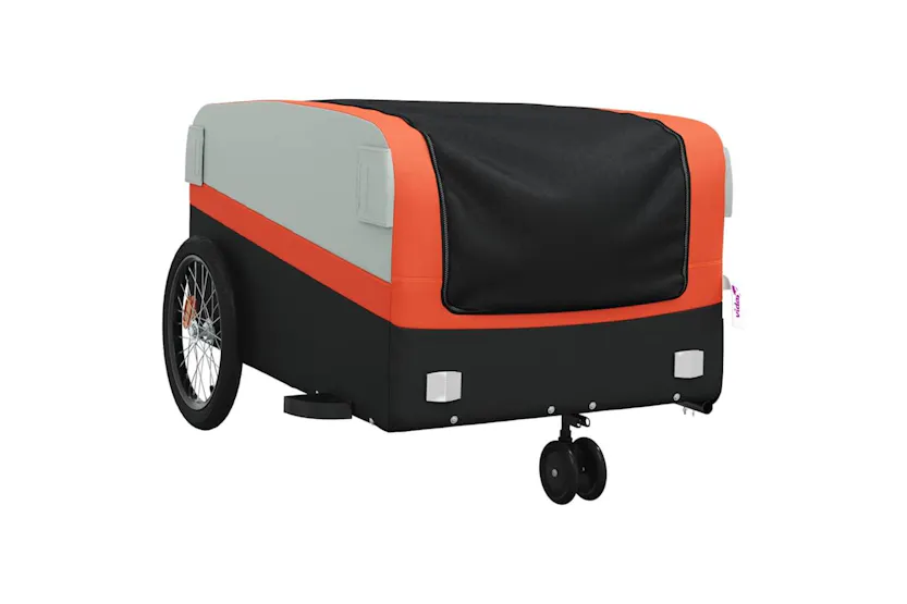 Vidaxl Bike Trailer Black And Orange 45 Kg Iron Vidaxl Bike Trailer Black And Orange 45 Kg Iron