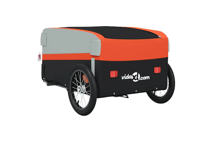 Vidaxl Bike Trailer Black And Orange 45 Kg Iron Vidaxl Bike Trailer Black And Orange 45 Kg Iron