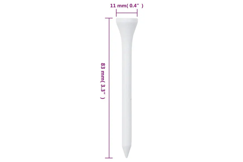 Vidaxl Golf Tees 1000 Pcs White 83 Mm Bamboo Vidaxl Golf Tees 1000 Pcs White 83 Mm Bamboo