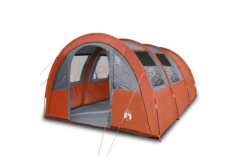 Vidaxl Camping Tent Tunnel 4-person Grey And Orange Waterproof Vidaxl Camping Tent Tunnel 4-person Grey And Orange Waterproof
