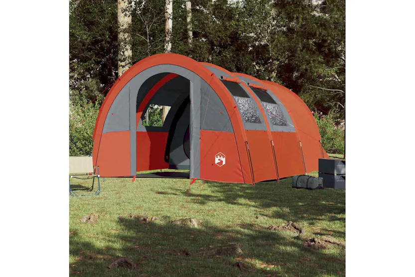 Vidaxl Camping Tent Tunnel 4-person Grey And Orange Waterproof Vidaxl Camping Tent Tunnel 4-person Grey And Orange Waterproof