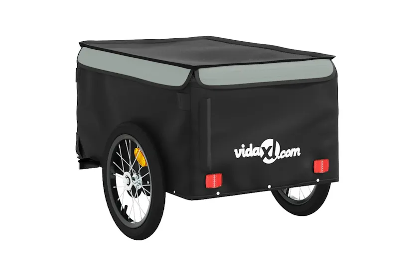 Vidaxl Bike Trailer Black And Grey 45 Kg Iron Vidaxl Bike Trailer Black And Grey 45 Kg Iron