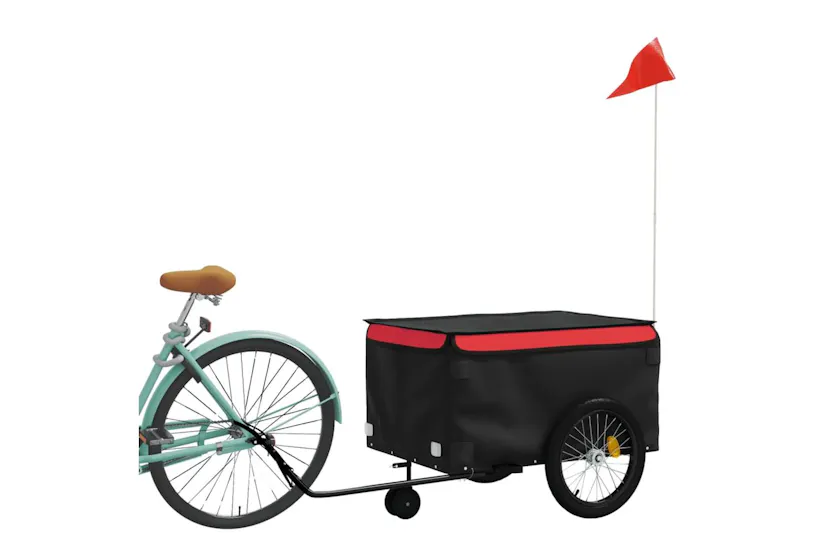 Vidaxl Bike Trailer Black And Red 45 Kg Iron Vidaxl Bike Trailer Black And Red 45 Kg Iron