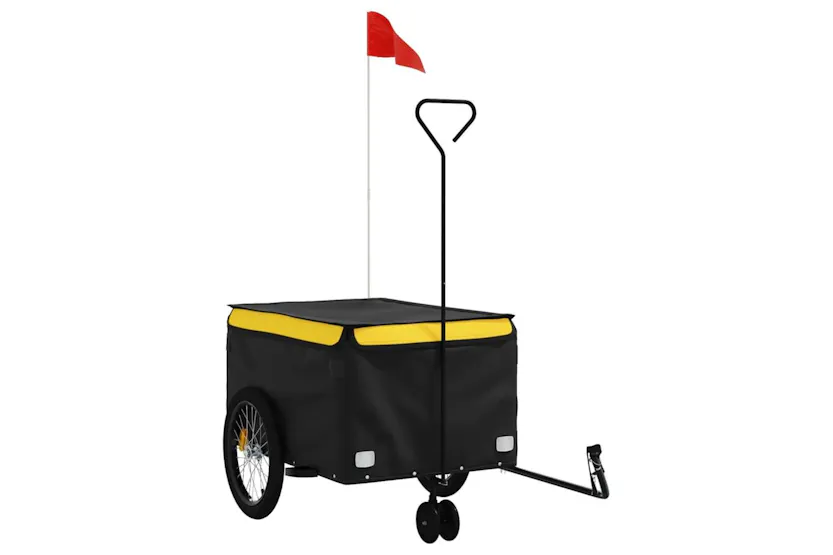 Vidaxl Bike Trailer Black And Yellow 45 Kg Iron Vidaxl Bike Trailer Black And Yellow 45 Kg Iron