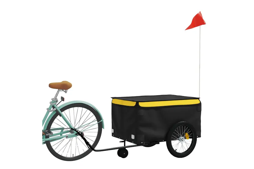Vidaxl Bike Trailer Black And Yellow 45 Kg Iron Vidaxl Bike Trailer Black And Yellow 45 Kg Iron