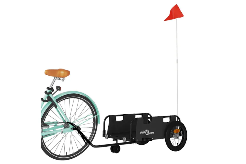 Vidaxl Bike Trailer Black Oxford Fabric And Iron Vidaxl Bike Trailer Black Oxford Fabric And Iron