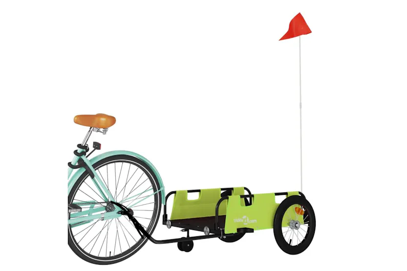 Vidaxl Bike Trailer Green Oxford Fabric And Iron Vidaxl Bike Trailer Green Oxford Fabric And Iron
