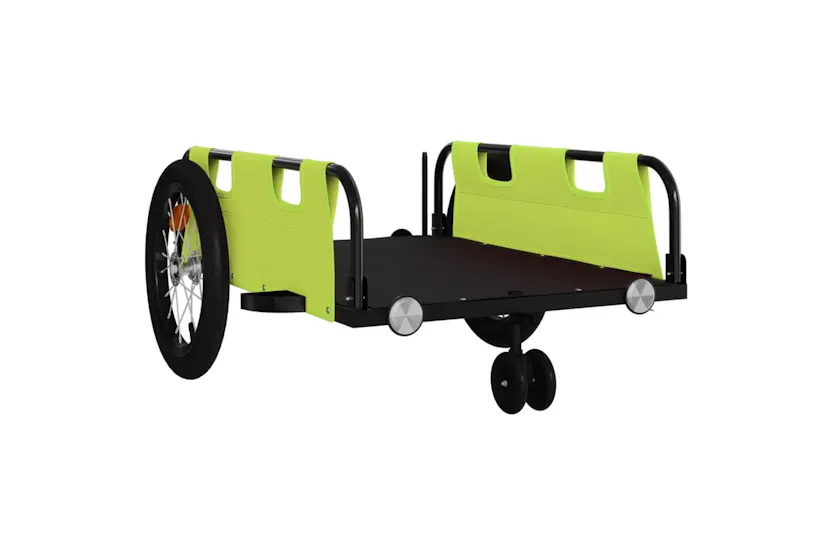 Vidaxl Bike Trailer Green Oxford Fabric And Iron Vidaxl Bike Trailer Green Oxford Fabric And Iron