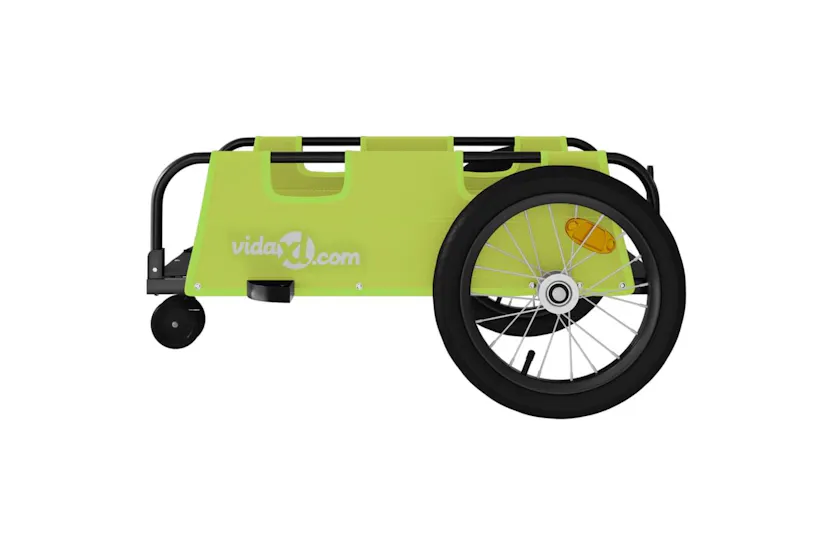 Vidaxl Bike Trailer Green Oxford Fabric And Iron Vidaxl Bike Trailer Green Oxford Fabric And Iron