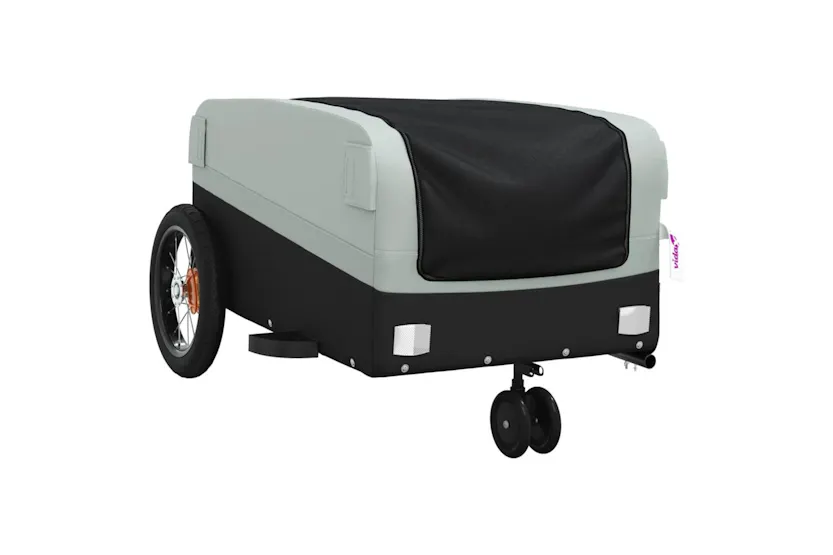 Vidaxl Bike Trailer Black And Grey 30 Kg Iron Vidaxl Bike Trailer Black And Grey 30 Kg Iron