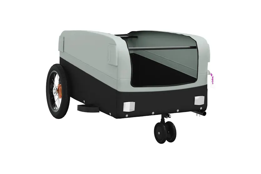 Vidaxl Bike Trailer Black And Grey 30 Kg Iron Vidaxl Bike Trailer Black And Grey 30 Kg Iron