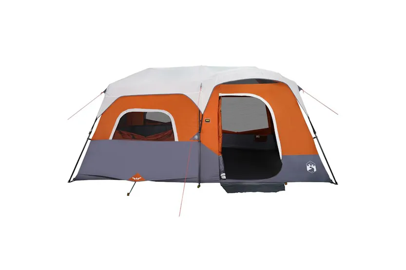 Vidaxl Family Tent With Led 9-person Light Grey And Orange Quick Release Vidaxl Family Tent With Led 9-person Light Grey And Orange Quick Release