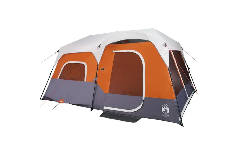Vidaxl Family Tent With Led 9-person Light Grey And Orange Quick Release Vidaxl Family Tent With Led 9-person Light Grey And Orange Quick Release