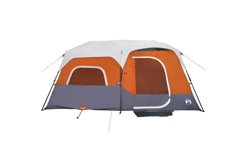 Vidaxl Family Tent With Led 9-person Light Grey And Orange Quick Release Vidaxl Family Tent With Led 9-person Light Grey And Orange Quick Release