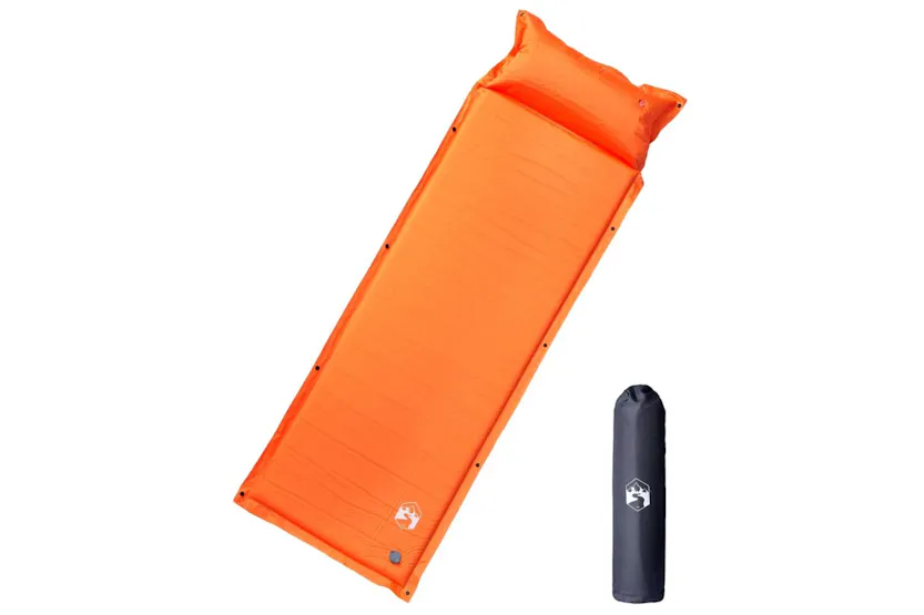 Vidaxl Self Inflating Camping Mattress With Pillow 1-person Orange Vidaxl Self Inflating Camping Mattress With Pillow 1-person Orange