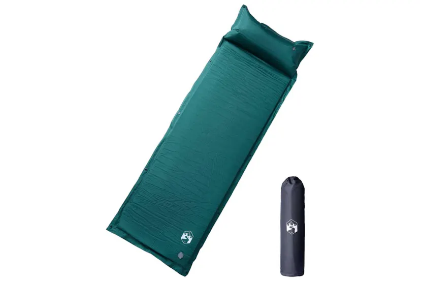 Vidaxl Self Inflating Camping Mattress With Pillow 1-person Green Vidaxl Self Inflating Camping Mattress With Pillow 1-person Green