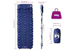 Vidaxl Self Inflating Camping Mattress With Pillow 1-person Navy Blue Vidaxl Self Inflating Camping Mattress With Pillow 1-person Navy Blue