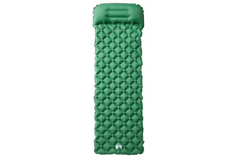 Vidaxl Inflating Camping Mattress With Pillow 1-person Green Vidaxl Inflating Camping Mattress With Pillow 1-person Green