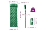 Vidaxl Inflating Camping Mattress With Pillow 1-person Green Vidaxl Inflating Camping Mattress With Pillow 1-person Green