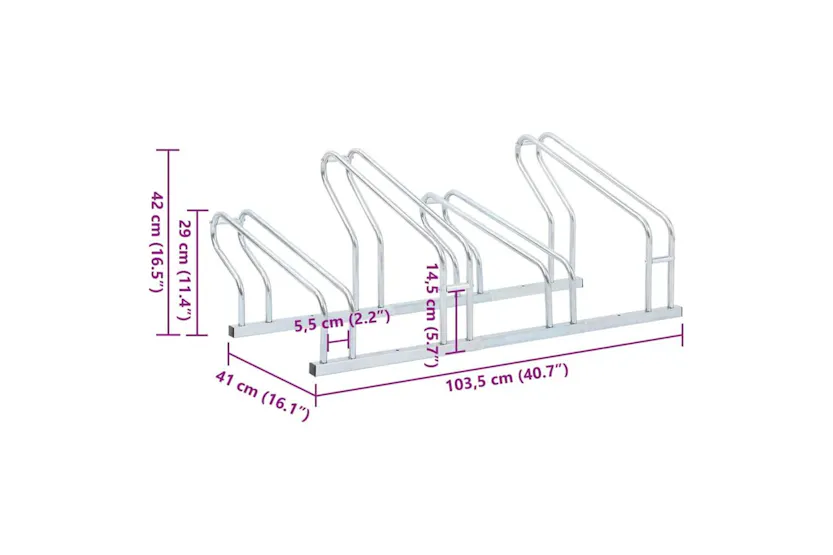 Vidaxl Bicycle Stand For 4 Bikes Floor Freestanding Galvanised Steel Vidaxl Bicycle Stand For 4 Bikes Floor Freestanding Galvanised Steel
