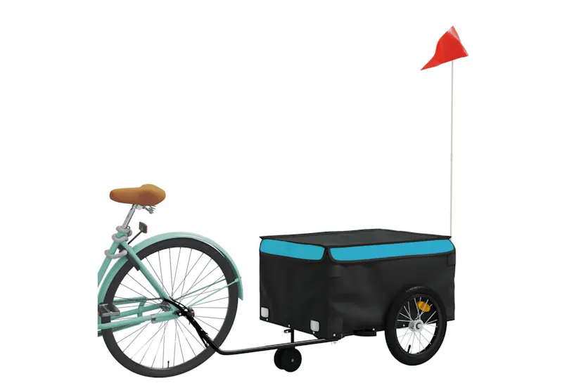 Vidaxl Bike Trailer Black And Blue 45 Kg Iron Vidaxl Bike Trailer Black And Blue 45 Kg Iron