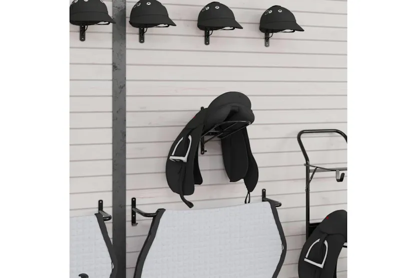 Vidaxl Saddle Rack Wall Mounted Black Iron Vidaxl Saddle Rack Wall Mounted Black Iron