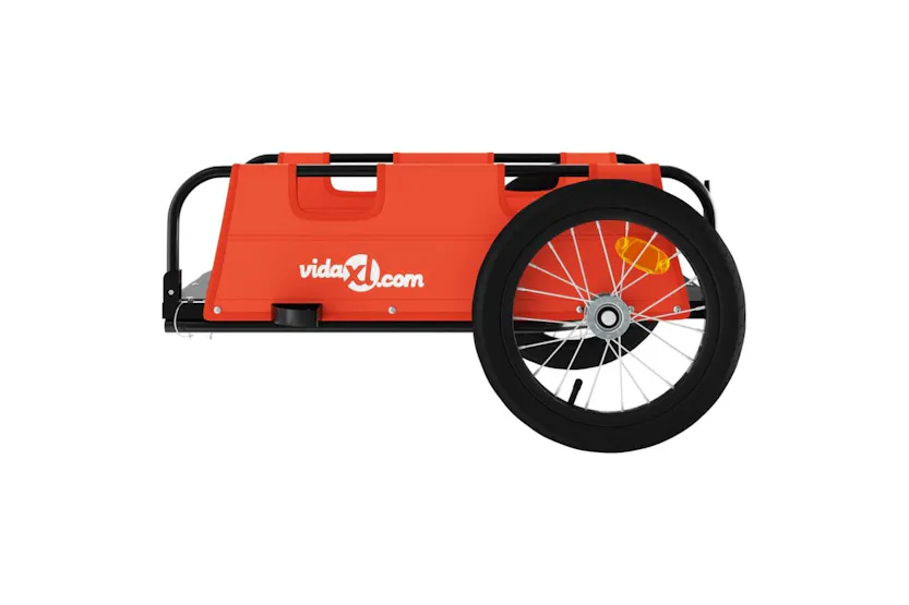 Vidaxl Bike Trailer Orange Oxford Fabric And Iron Vidaxl Bike Trailer Orange Oxford Fabric And Iron
