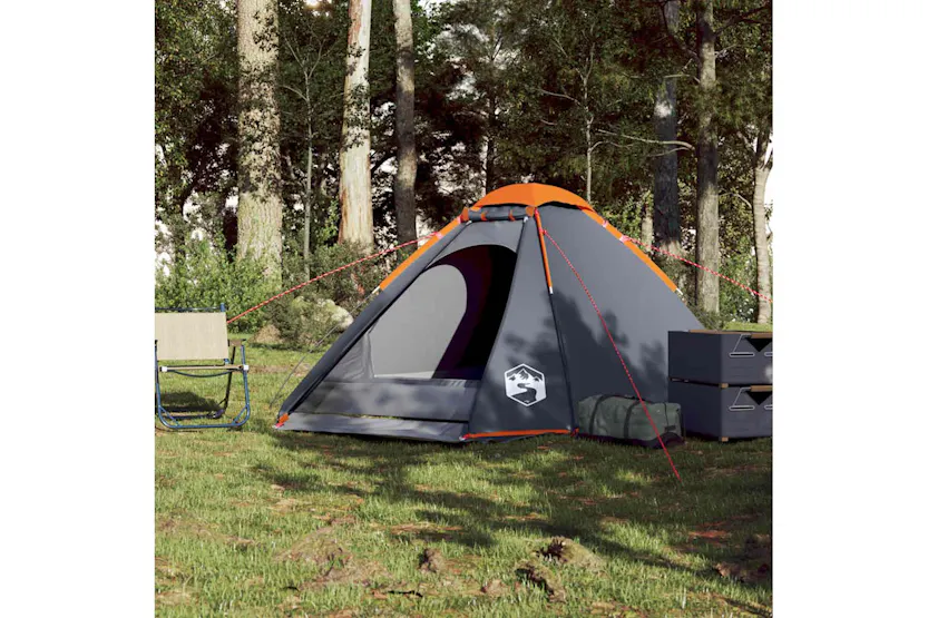 Vidaxl Camping Tent Dome 4-person Grey And Orange Waterproof Vidaxl Camping Tent Dome 4-person Grey And Orange Waterproof