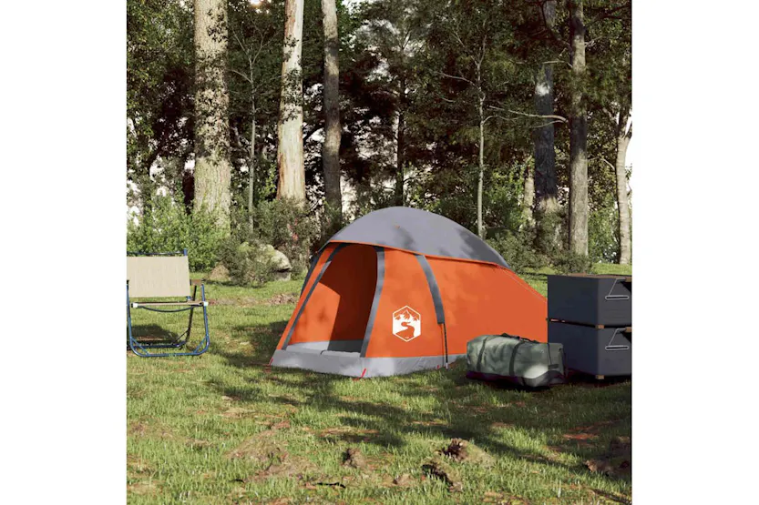 Vidaxl Camping Tent Dome 1-person Grey And Orange Waterproof Vidaxl Camping Tent Dome 1-person Grey And Orange Waterproof
