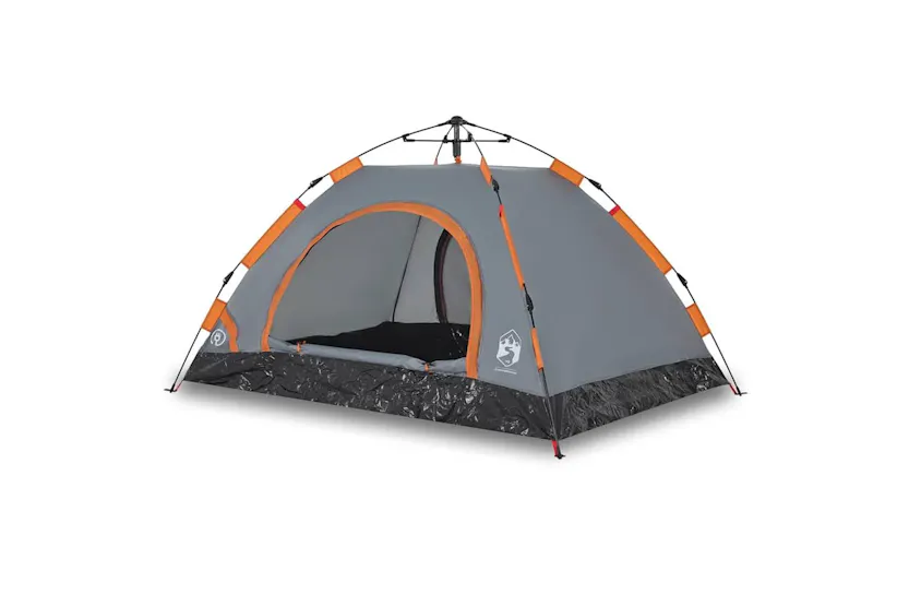 Vidaxl Camping Tent 3-person Grey And Orange Quick Release Vidaxl Camping Tent 3-person Grey And Orange Quick Release