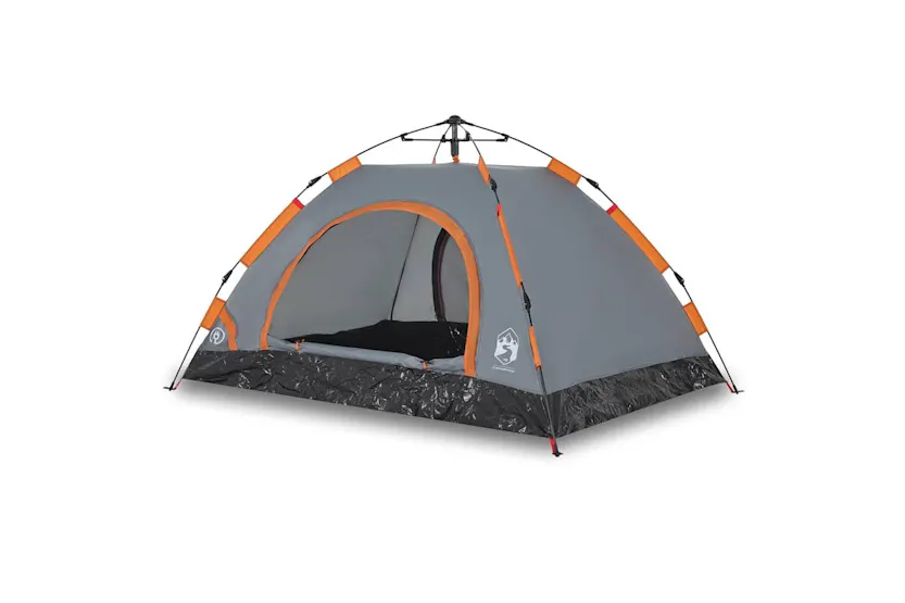 Vidaxl Camping Tent 3-person Grey And Orange Quick Release Vidaxl Camping Tent 3-person Grey And Orange Quick Release