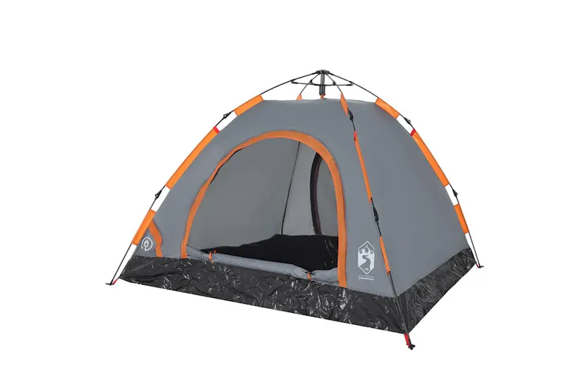 Vidaxl Camping Tent 3-person Grey And Orange Quick Release Vidaxl Camping Tent 3-person Grey And Orange Quick Release