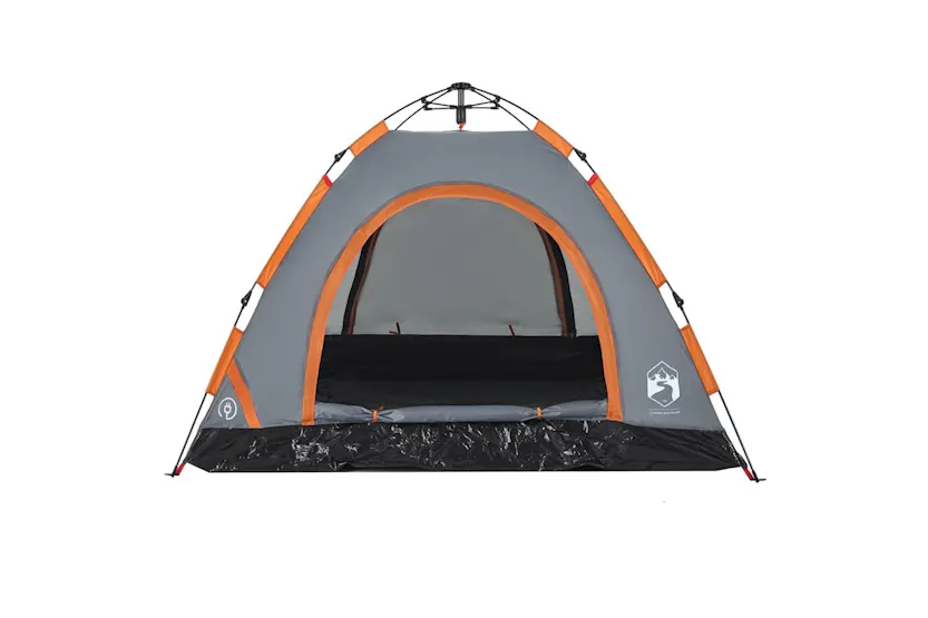 Vidaxl Camping Tent 3-person Grey And Orange Quick Release Vidaxl Camping Tent 3-person Grey And Orange Quick Release