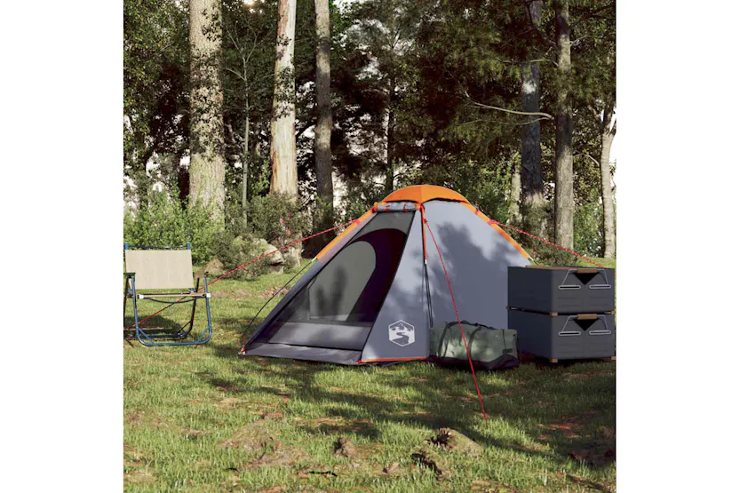 Vidaxl Camping Tent Dome 2-person Grey And Orange Waterproof Vidaxl Camping Tent Dome 2-person Grey And Orange Waterproof