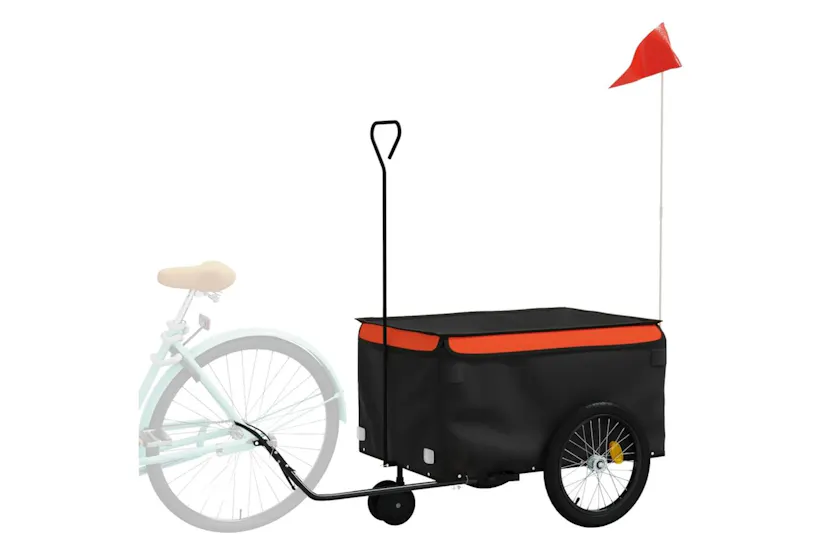 Vidaxl Bike Trailer Black And Orange 30 Kg Iron Vidaxl Bike Trailer Black And Orange 30 Kg Iron