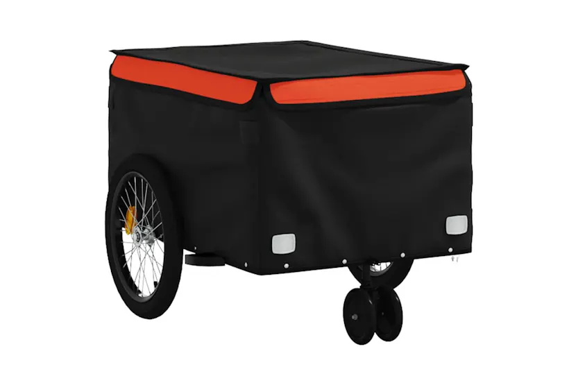 Vidaxl Bike Trailer Black And Orange 30 Kg Iron Vidaxl Bike Trailer Black And Orange 30 Kg Iron